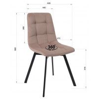 Стул РОЙ U-R velutto 22 серо-бежевый велюр/черный купить в Минске