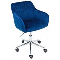Стул AksHome SARK (Сарк) синий велюр/хром
