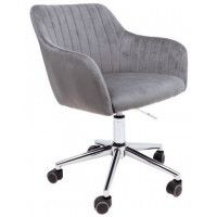 Стул AksHome SARK (Сарк) серый велюр/хром