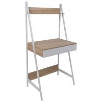 Стол письменный AksHome SHAPE светлый дуб/белый металл