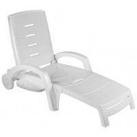 Шезлонг складной на колесах белый Шезлонг складной на колесах белый