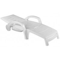 Шезлонг складной на колесах белый купить в Минске
