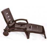 Шезлонг складной на колесах шоколадный Шезлонг складной на колесах шоколадный