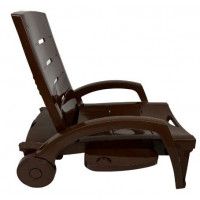 Шезлонг складной на колесах шоколадный купить в Минске