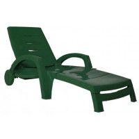Шезлонг складной на колесах темно-зеленый Шезлонг складной на колесах темно-зеленый