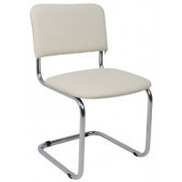 Стул Славия кремовый кожзам/хром