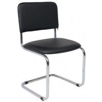 Стул Славия черный кожзам/хром