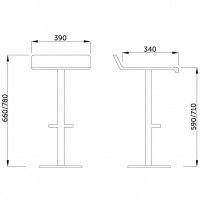 Стул барный AksHome SLIM (Слим) экокожа коричневый/хром купить в Минске