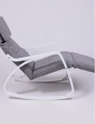 Кресло-качалка AksHome Smart (Смарт) ткань серый/белый