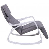 Кресло-качалка AksHome Smart (Смарт) ткань серый/белый купить в Минске Кресло-качалка AksHome Smart (Смарт) ткань серый/белый купить в Минске