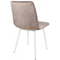 Стул AksHome Solar White (Солар) бежевый велюр/белый купить в Минске