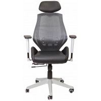 Кресло AksHome Space (Спэйс) черная эко-кожа/серая сетка-ткань купить в Минске