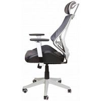 Кресло AksHome Space (Спэйс) черная эко-кожа/серая сетка-ткань купить в Минске