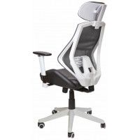 Кресло AksHome Space (Спэйс) черная эко-кожа/серая сетка-ткань купить в Минске