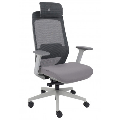 Кресло AksHome SPIRIT темно-серая сетка + серая ткань/серый полиамид купить в Минске