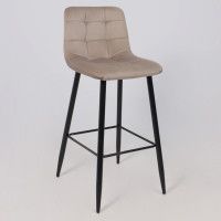 Стул барный AksHome  STELLA (Стелла) бежевый велюр HLR08/черный купить в Минске