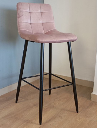 Стул барный AksHome  STELLA (Стелла) пыльная роза велюр HLR25/черный купить в Минске