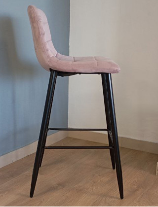 Стул барный AksHome  STELLA (Стелла) пыльная роза велюр HLR25/черный купить в Минске