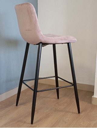 Стул барный AksHome  STELLA (Стелла) пыльная роза велюр HLR25/черный купить в Минске