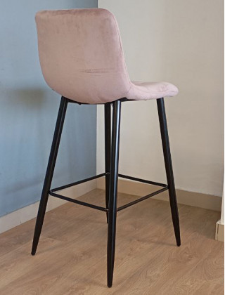 Стул барный AksHome  STELLA (Стелла) пыльная роза велюр HLR25/черный купить в Минске