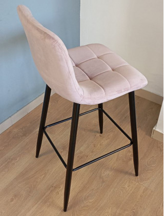 Стул барный AksHome  STELLA (Стелла) пыльная роза велюр HLR25/черный купить в Минске