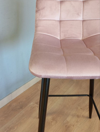 Стул барный AksHome  STELLA (Стелла) пыльная роза велюр HLR25/черный купить в Минске