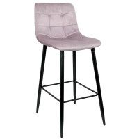 Стул барный AksHome  STELLA (Стелла) пыльная роза велюр HLR25/черный
