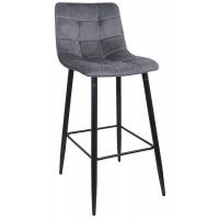 Стул барный AksHome  STELLA (Стелла) серый велюр HLR21/черный