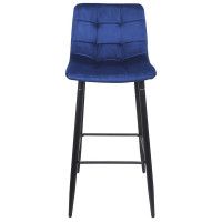 Стул барный AksHome  STELLA (Стелла) синий велюр HLR64/черный купить в Минске