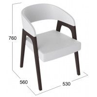 Кресло ТЕХАС белая экокожа 66/венге купить в Минске