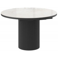 Стол Askar Round SLIDE-116 BRECHA GLOSS PREMIUM CER/черный