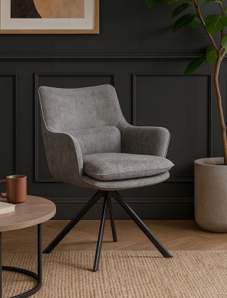 Стул поворотный TRUMP-R 360 g22 GRAPHITE шенилл LUX - Graphite замша LUX/черный купить в Минске