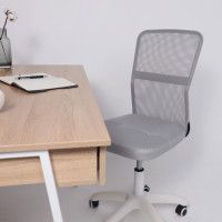 Кресло AksHome TYPE (Тайп) ткань-сетка светло-серый/белый купить в Минске