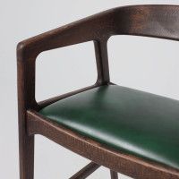 Стул полубарный ВАРДО КОМФОРТ ПЛЮС нат. кожа зеленый/дуб натуральный/покрытие рич купить в Минске