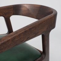 Стул полубарный ВАРДО КОМФОРТ ПЛЮС нат. кожа зеленый/дуб натуральный/покрытие рич купить в Минске