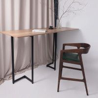 Стул полубарный ВАРДО КОМФОРТ ПЛЮС нат. кожа зеленый/дуб натуральный/покрытие рич купить в Минске