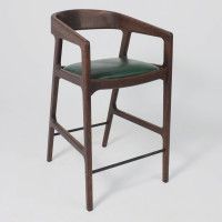 Стул полубарный ВАРДО КОМФОРТ ПЛЮС нат. кожа зеленый/дуб натуральный/покрытие рич купить в Минске