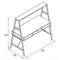 Стол письменный AksHome VECTOR светлый дуб/черный металл купить в Минске