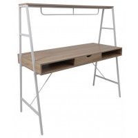 Стол письменный AksHome VECTOR светлый дуб/белый металл