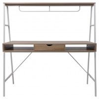 Стол письменный AksHome VECTOR светлый дуб/белый металл купить в Минске Стол письменный AksHome VECTOR светлый дуб/белый металл купить в Минске