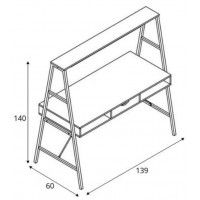 Стол письменный AksHome VECTOR светлый дуб/белый металл купить в Минске Стол письменный AksHome VECTOR светлый дуб/белый металл купить в Минске