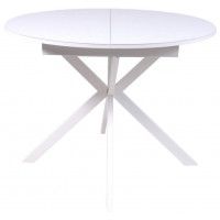 Стол VEGA раздвижной, D100(135)*75, стекло Белый/Белый купить в Минске