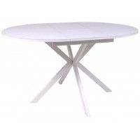 Стол VEGA раздвижной, D100(135)*75, стекло Белый/Белый купить в Минске