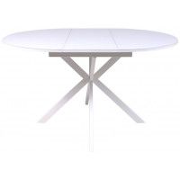 Стол VEGA раздвижной, D100(135)*75, стекло Белый/Белый купить в Минске