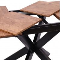 Стол ВЕЙВ раздвижной обеденный, 120(160)*80*75 дуб мореный/черный купить в Минске