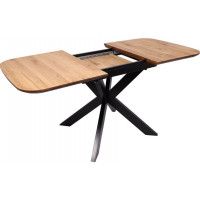 Стол ВЕЙВ раздвижной обеденный, 120(160)*80*75 дуб натуральный/черный купить в Минске