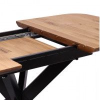 Стол ВЕЙВ раздвижной обеденный, 120(160)*80*75 дуб натуральный/черный купить в Минске