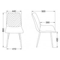 Стул AksHome VIOLIN (Виолин) лиловый велюр/черный купить в Минске