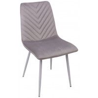 Стул AksHome VIOLIN (Виолин) светло-серый велюр/белый Стул AksHome VIOLIN (Виолин) светло-серый велюр/белый