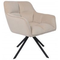 Кресло AksHome VIRGINIA (Вирджиния) поворотное кремовый велюр HCJ-3/черный